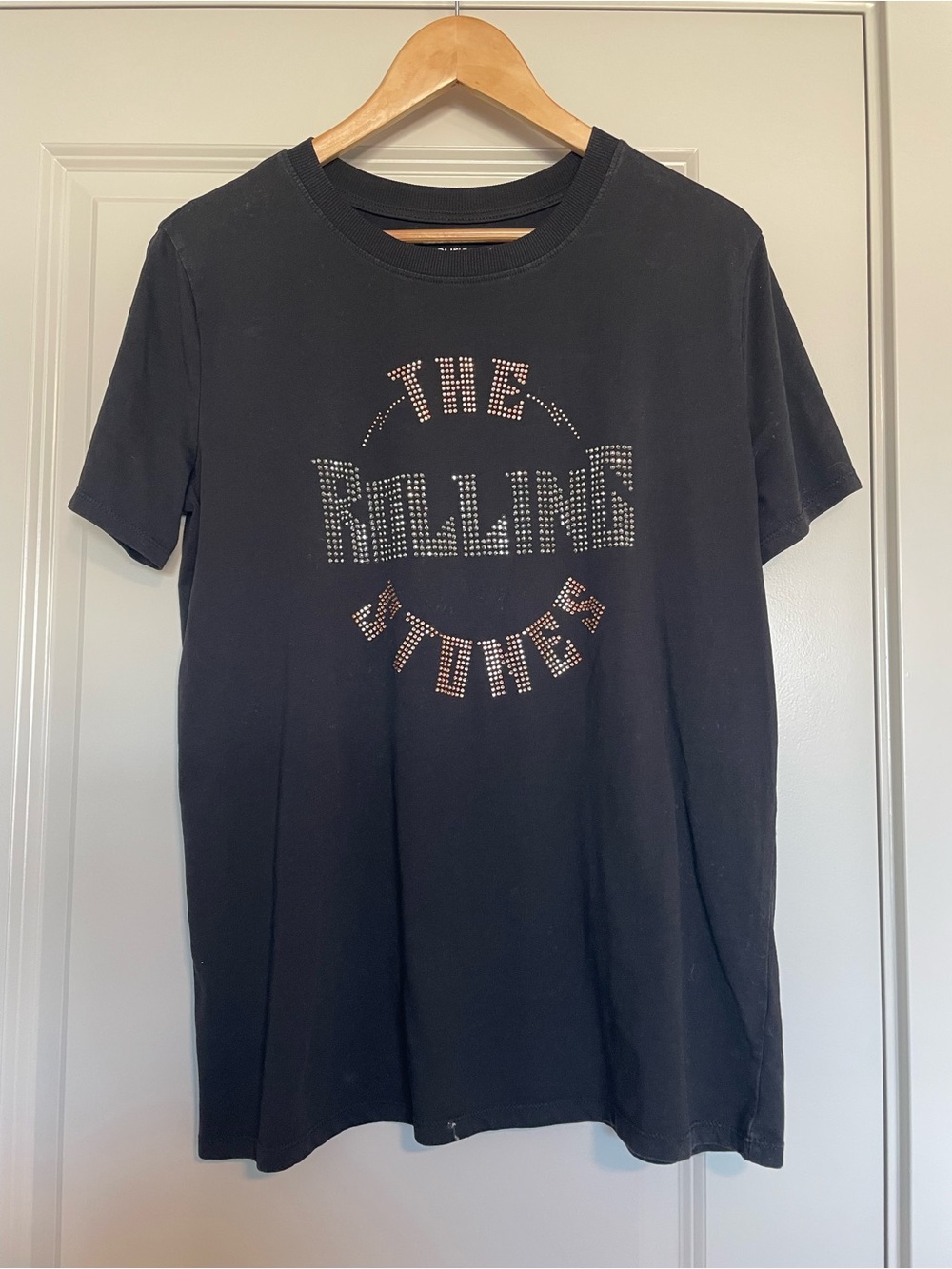 Maurices Black Oversized Graphic Tee with Stud Accents